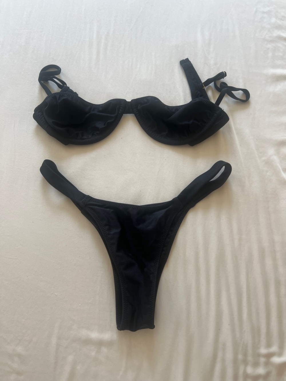 Underwire Black Bikini Set - Women's Swim